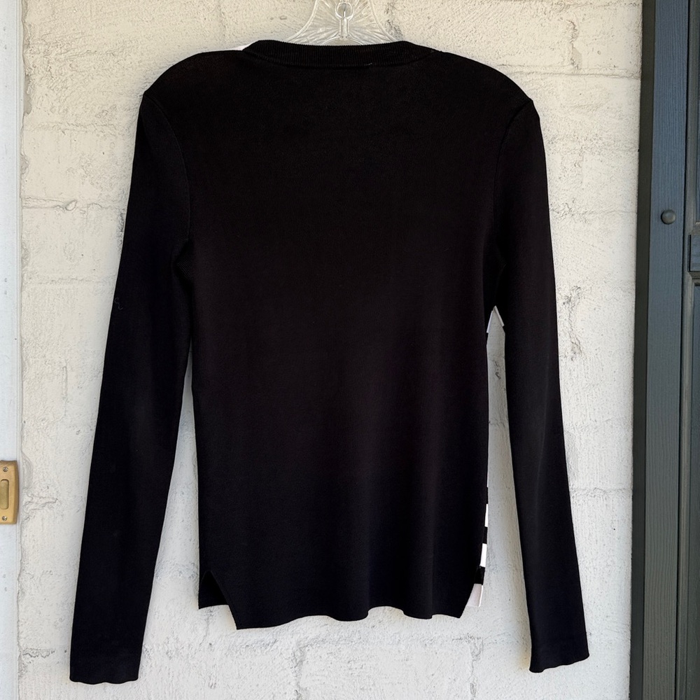 Rag & Bone Cecilee Black/Ivory Merino Wool Blend Pullover Sweater Size XS - Picture 7 of 11